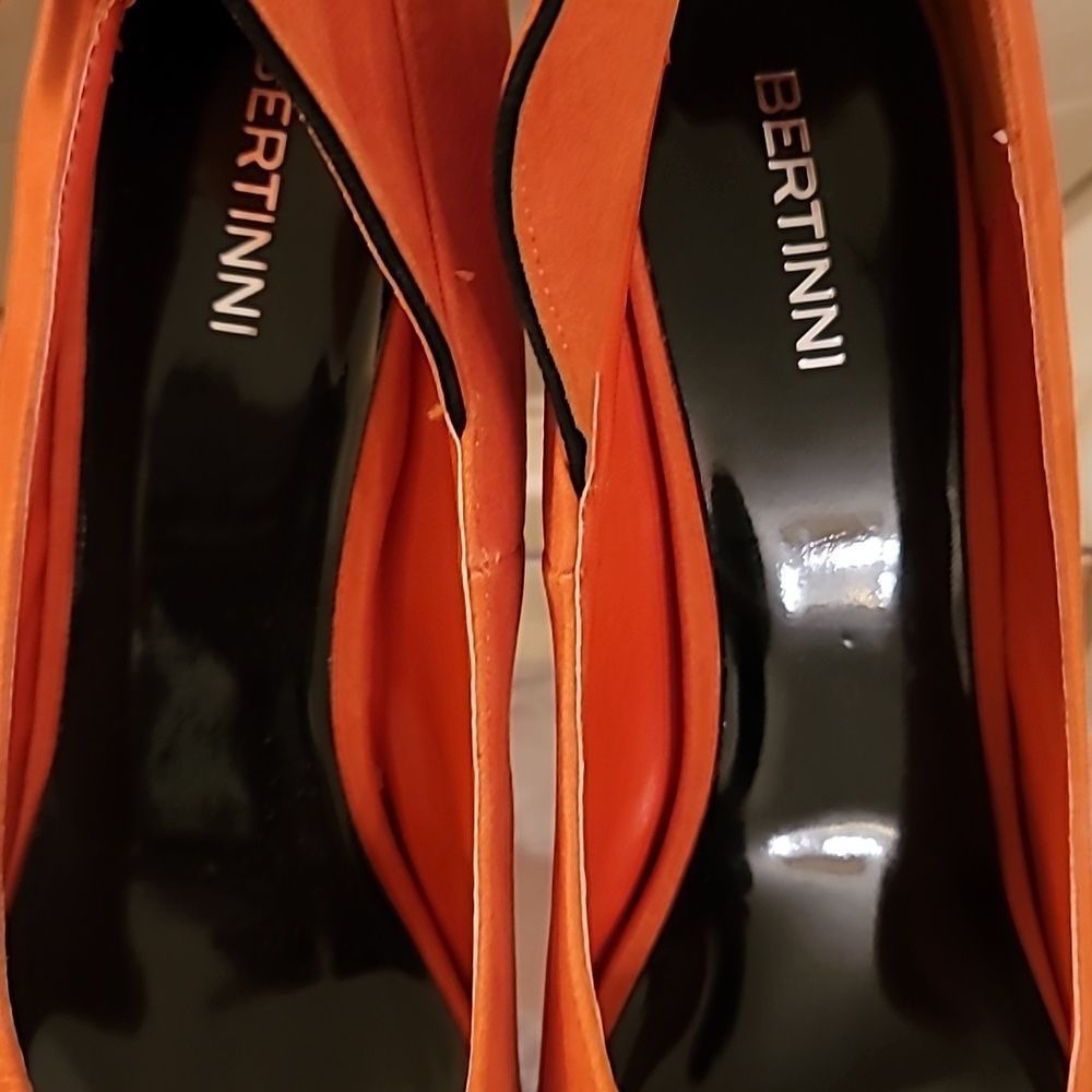 Bertinni Orange Suede Stilettos - Picture 9 of 16